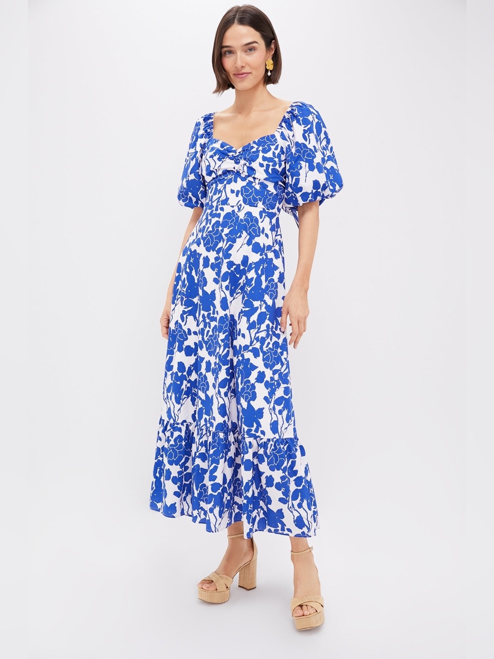 NWT | Hyacinth House x Tuckernuck | Blue Floral Seaport Midi Dress - Size XL